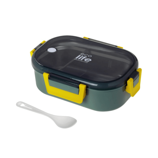 Ecolife - Φαγητοδοχείο 900ml Με Χώρισμα Forest Green