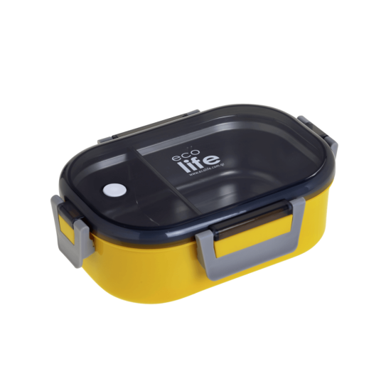 Ecolife - Φαγητοδοχείο 900ml Με Χώρισμα Yellow