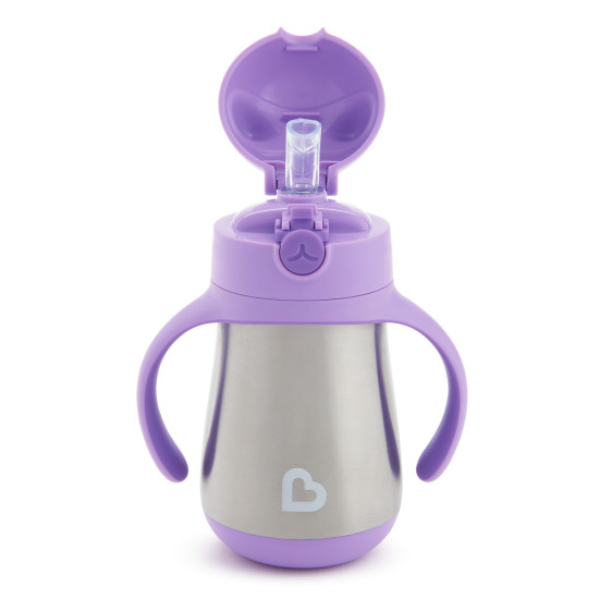 Munchkin - Cool Cat - Stainless Straw Cup - Purple