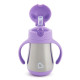 Munchkin - Cool Cat - Stainless Straw Cup - Purple