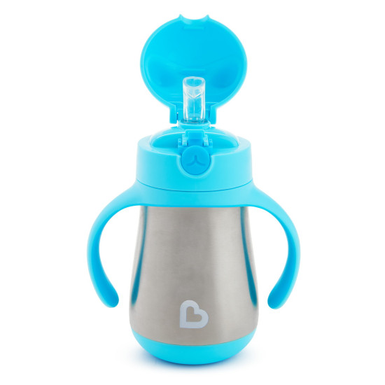 Munchkin - Cool Cat - Stainless Straw Cup - Blue