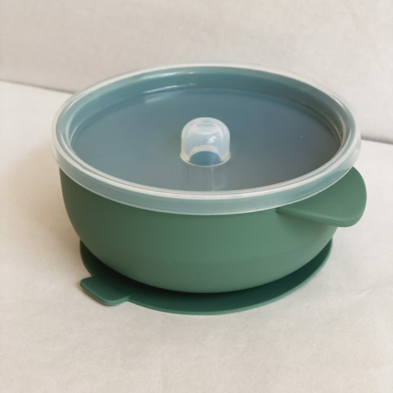 Nok Nok - Silicone Bowl With Lid | Forest Green