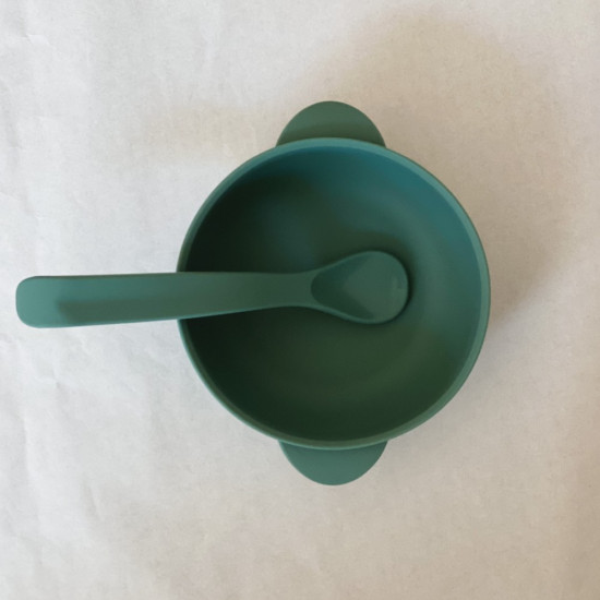 Nok Nok - Silicone Bowl With Lid | Forest Green