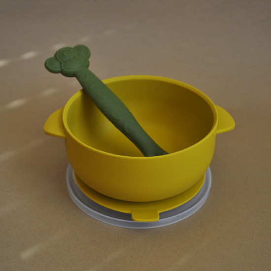 Nok Nok - Silicone Bowl With Lid | Curry