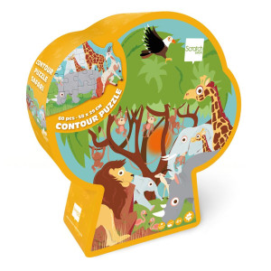 Scratch Europe - Contour Puzzle Safari 60pcs