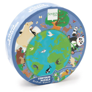 Scratch Europe - Contour Puzzle World 45pcs